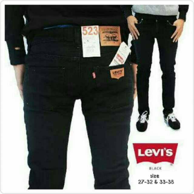 Sz 27 32 33 38 Celana  Pria Skinny Levis  Black Bahan  