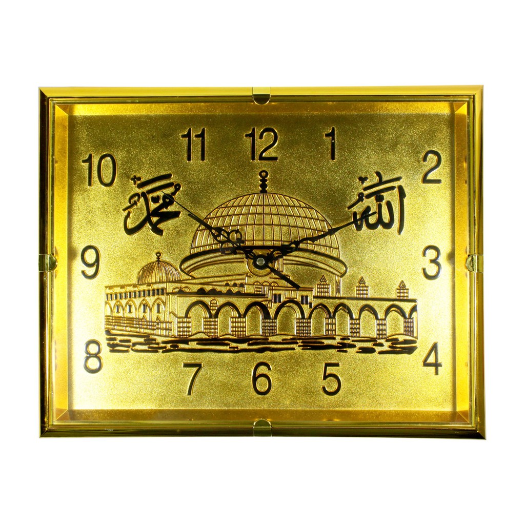 Jam Dinding Kaligrafi Muslim FREE BATERAI Warna PUTIH 564