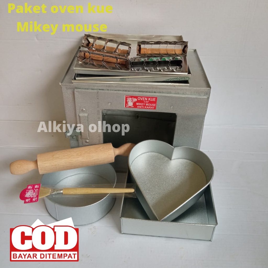 OVEN KOMPOR OVEN KUE MIKEY MOUSE DENGAN ANEKA CETAKAN KUE DAN LOYANG PERALATAN