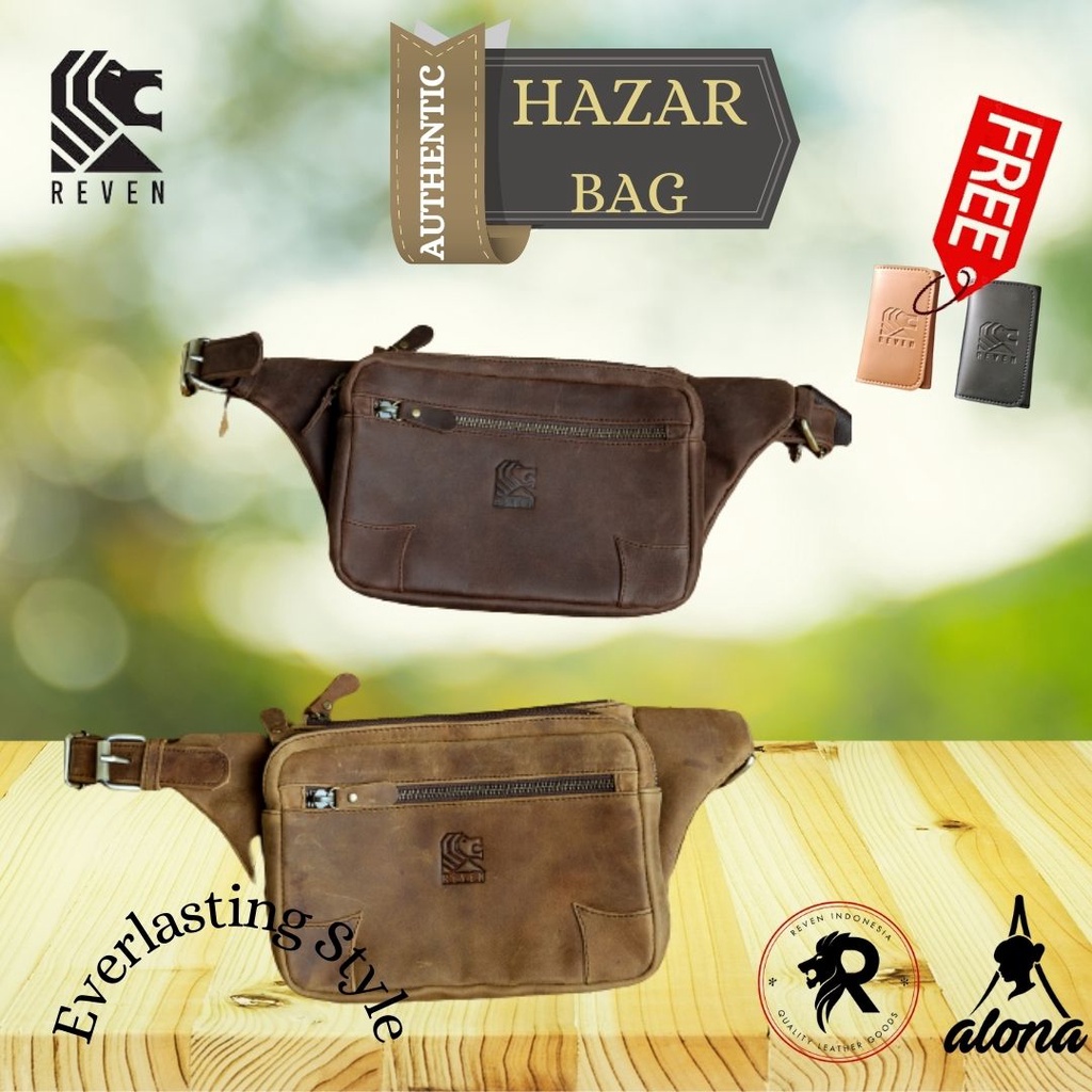 Tas Selempang Pria Kulit Asli Slempamg Samping Buffback Cowok Anti Air Pinggang Soren Distro Keren K