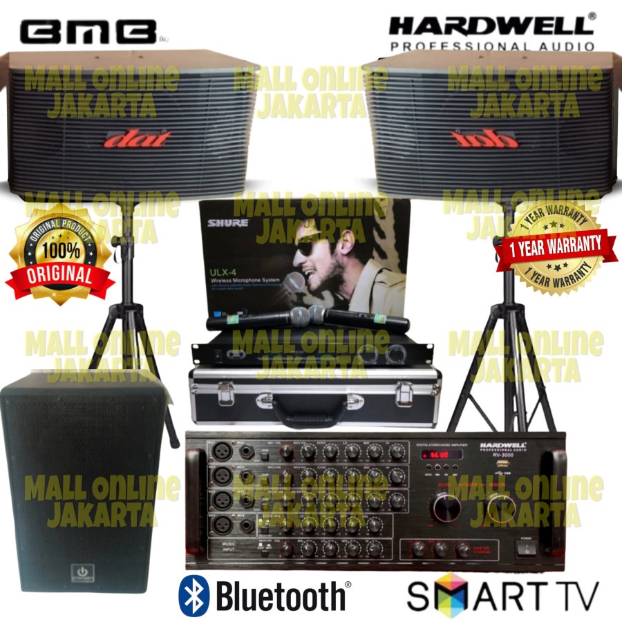 Paket karaoke Dat 10 inch Subwoofer aktif 12 inch Hardwell power ampli