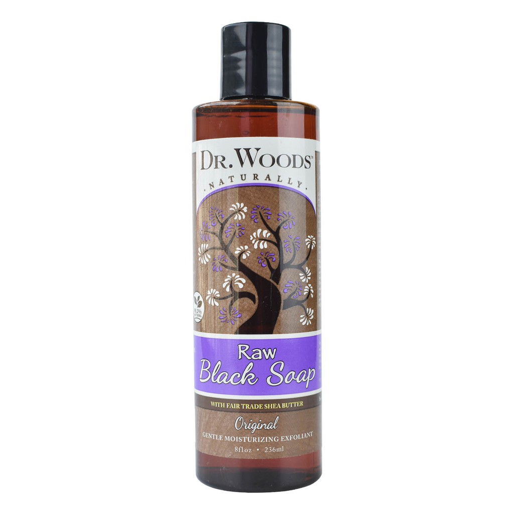 Dr Woods Naturally Raw Black Soap With Fair Trade Shea Butter 236 Ml