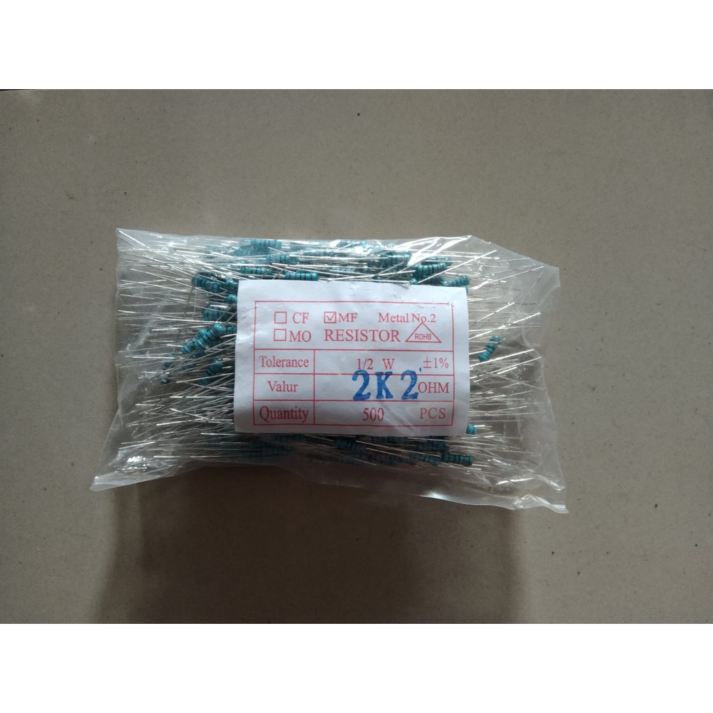 resistor r setengah watt 1/5 watt pack