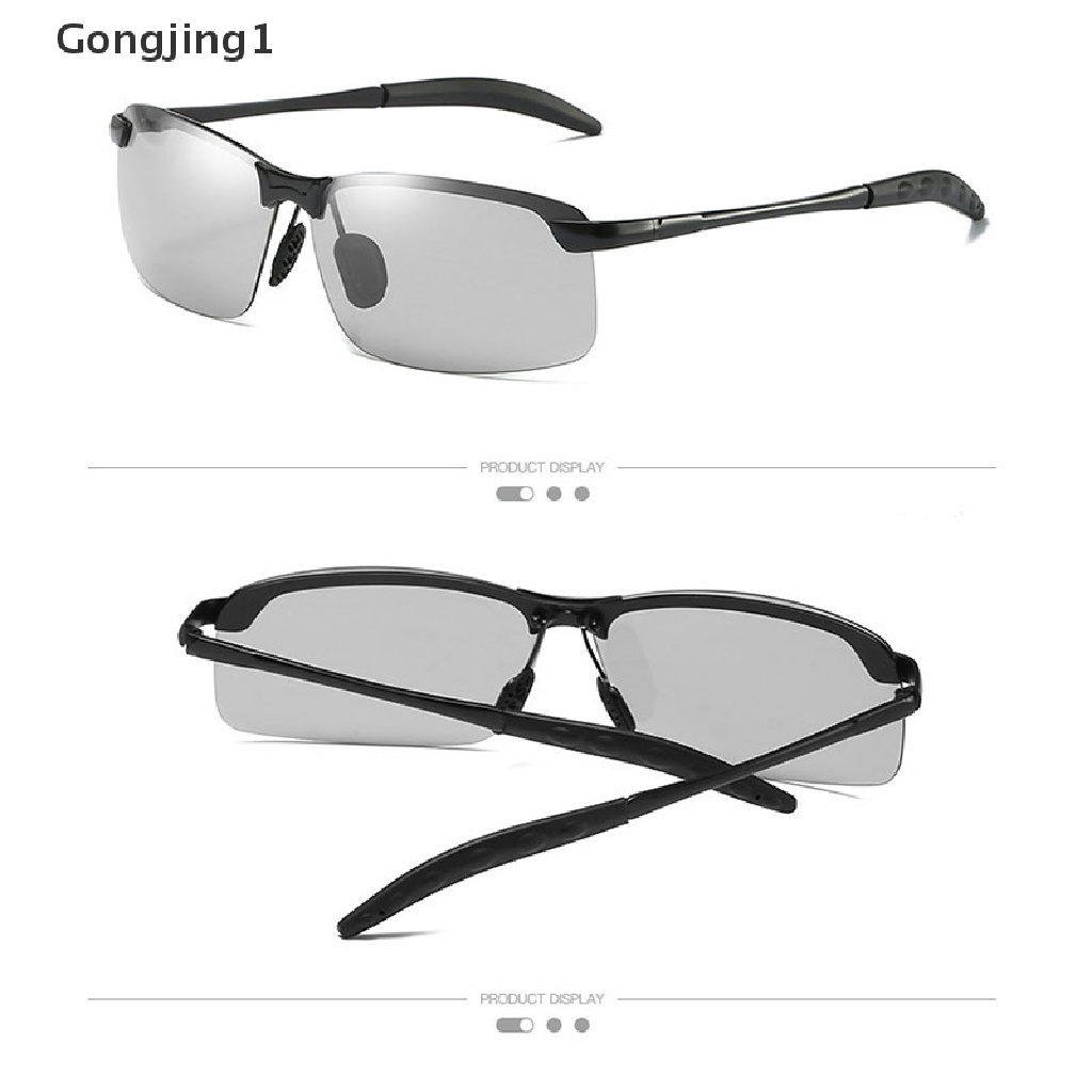 Gongjing1 Kacamata Hitam Polarized Photochromic Siang &amp; Malam Untuk Mengemudi / Memancing