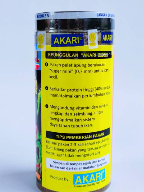 AKARI TROPICAL 100gr All Ornamental Fish Food Pakan segala jenis Ikan tropis Makanan Ikan, pellet ikan