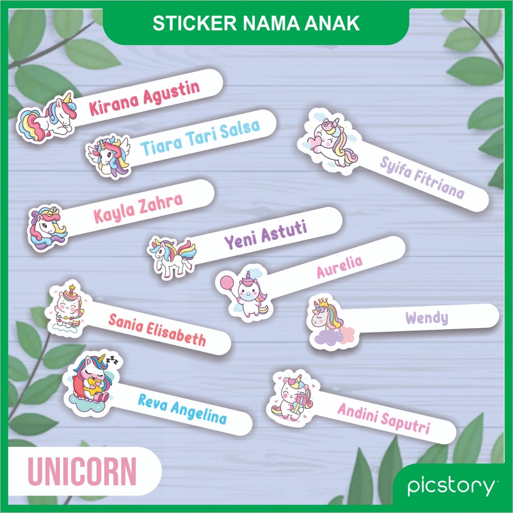 

Stiker Label Nama Anak Lucu - Sticker Karakter Waterproof