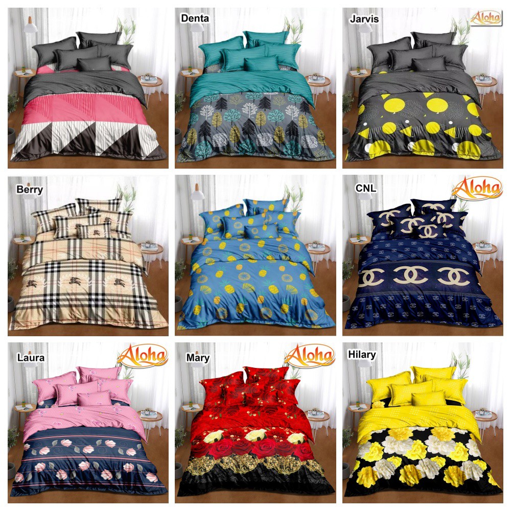 Aloha - Bed Cover SET SPREI FITTED King T20 / T25 (180x200) tinggi 20 / tinggi 25  Terlaris pilihan