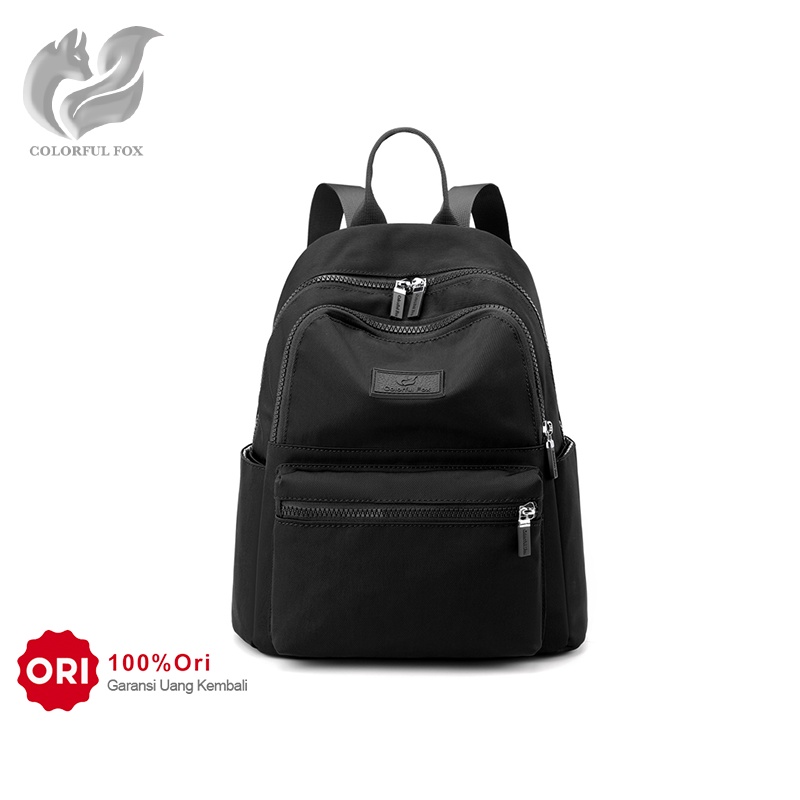 COLORFUL FOX 0483 Tas Ransel Wanita Backpack Wanita Remaja Tas Anti Air WATCHKITE BAEOS-Black