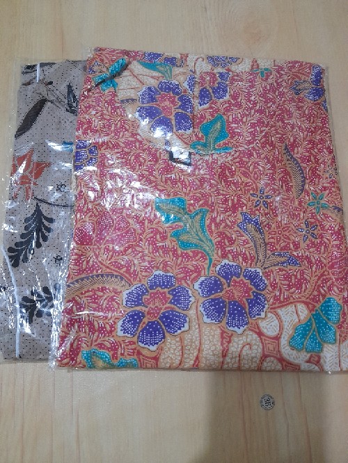 Tey-17 Batik Wanita Asj Sa Hrb026 Kenongo Kemeja Tosca Pendek Blouse Batik Jumputan Sogan