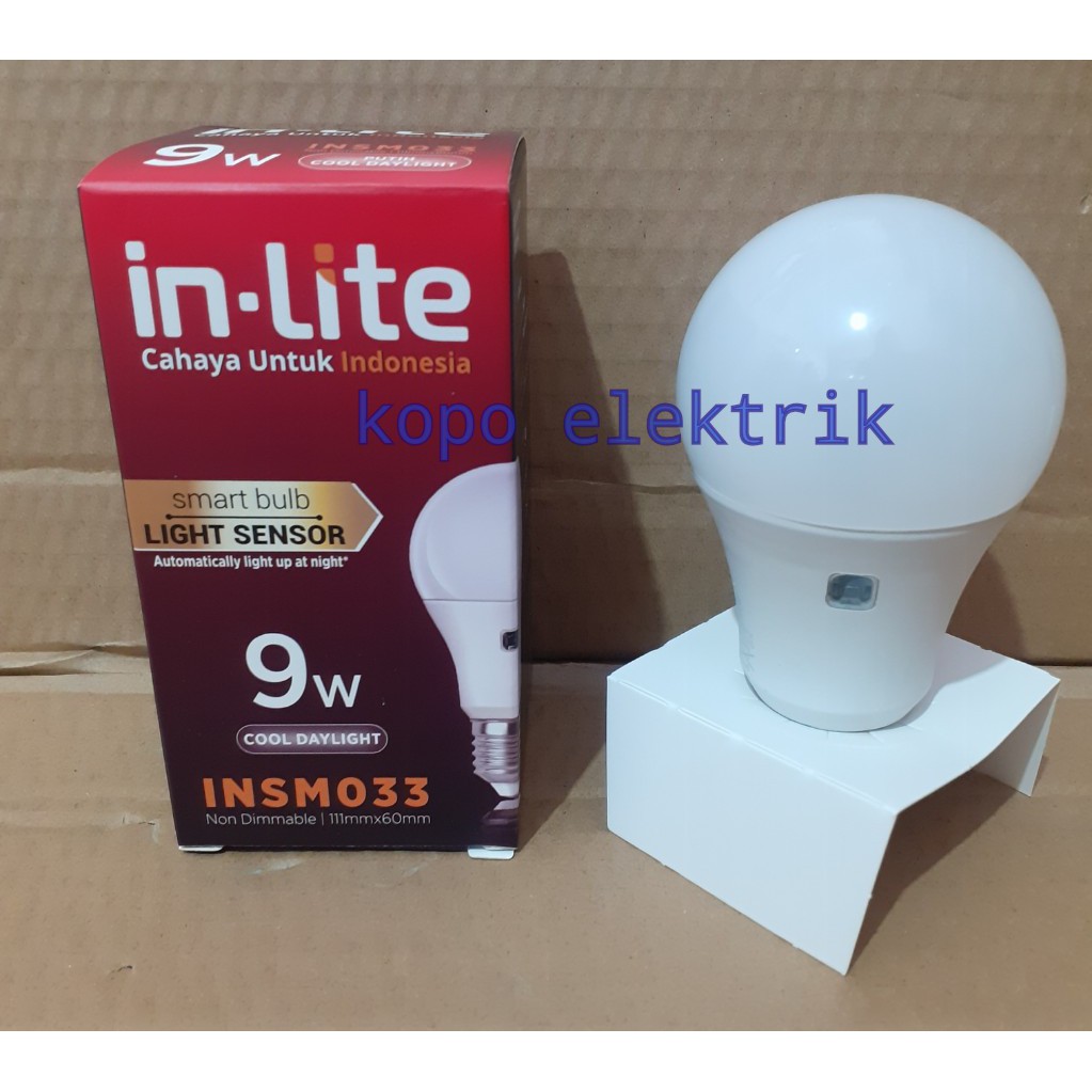 Lampu Sensor Cahaya Inlite 9w / Lampu sensor Cahaya 9 watt