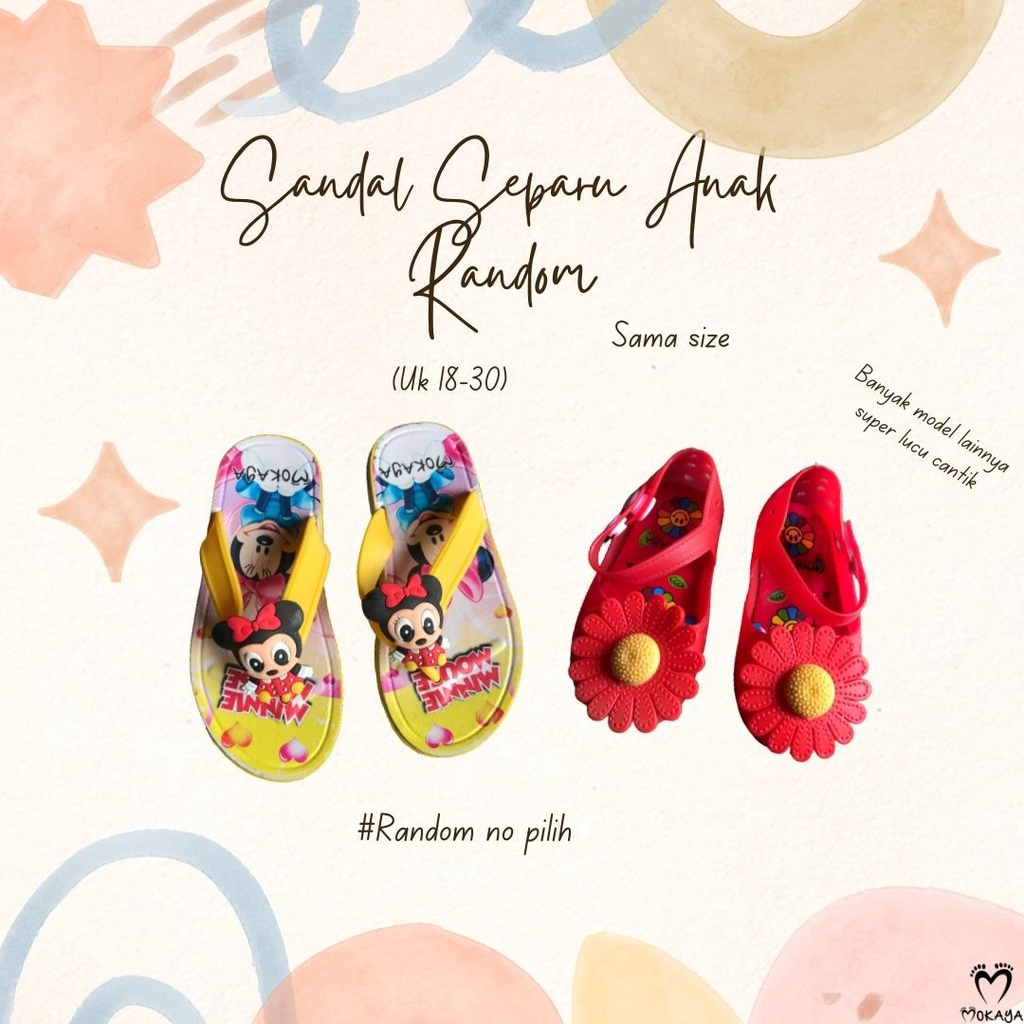 Sandal / sepatu anak ada cacat sama size RANDOM Size 18-30 ( RANDOM BS SAMA SIZE )