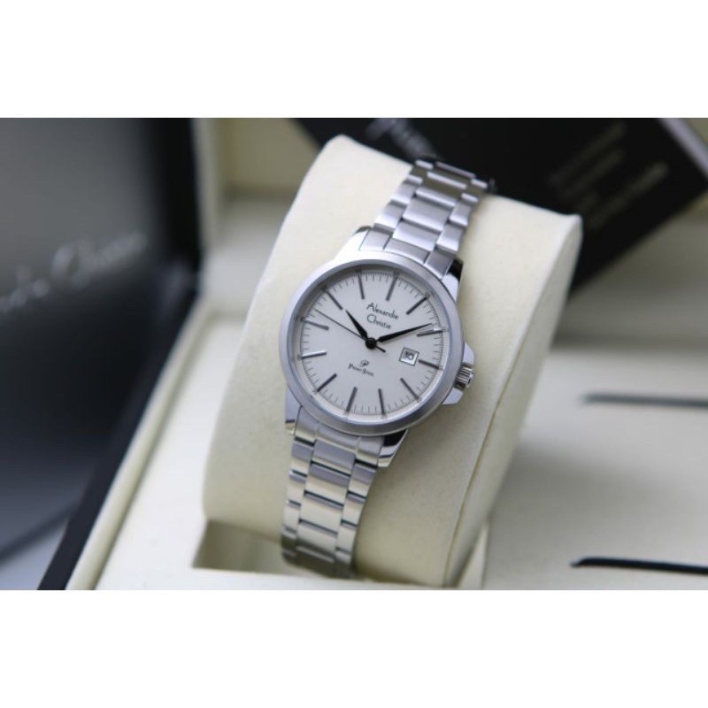 ALEXANDRE CHRISTIE AC 1008 JAM WANITA ORIGINAL GARANSI RESMI 1TAHUN-silver