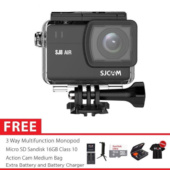 SJCAM SJ8 AIR Touchscreen Action Kamera 3 Way Master 16GB