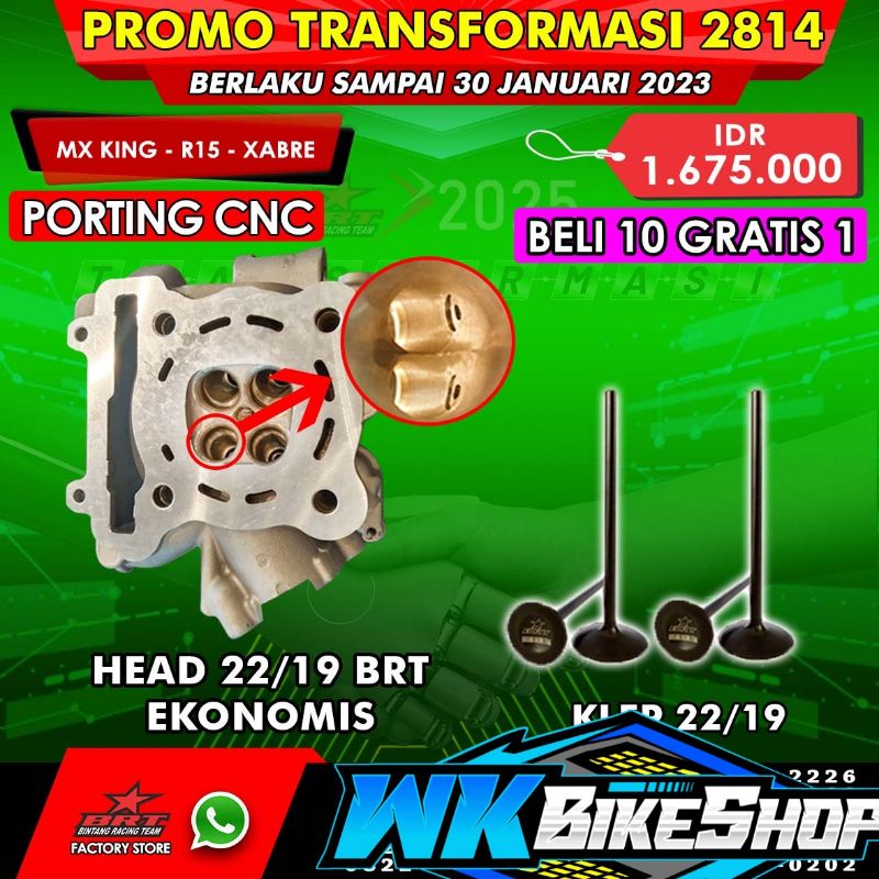Head BRT Super cylinder head KOP BLOK HEAD (CRF / TIGER, KLX , NMAX , MX KING , JUPITER Z , MIO SPOR