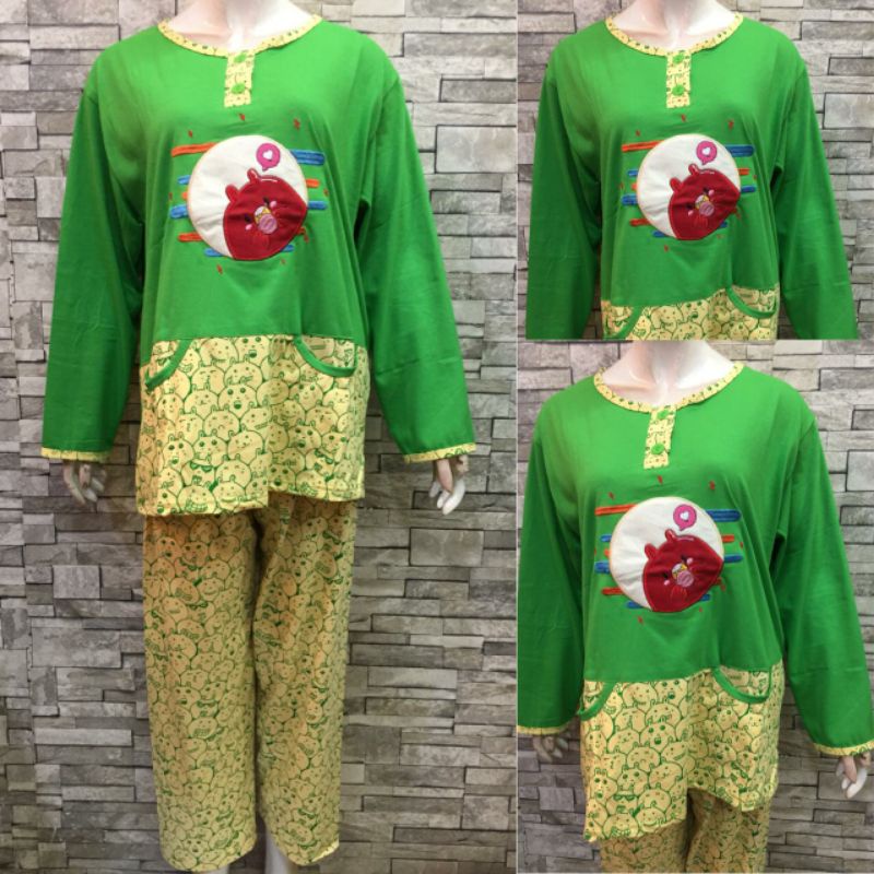 JUMBO PP DAILILAN | BAJU TIDUR | PIYAMA | COD-Hijau