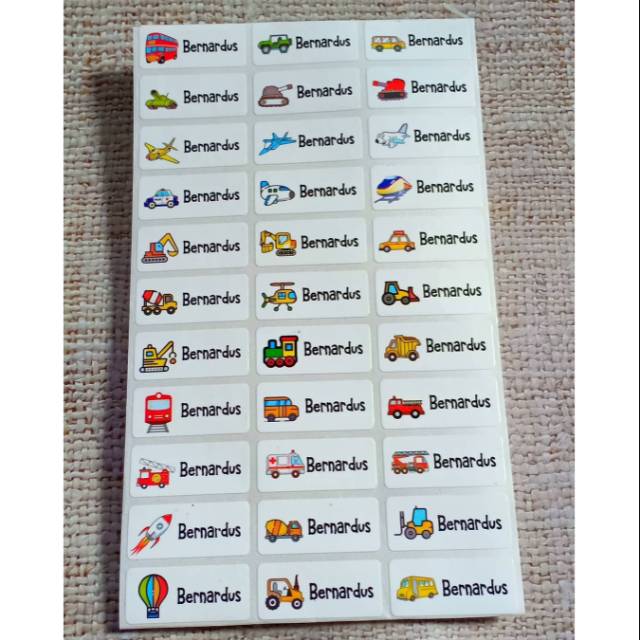 

Transportation Label nama sticker label name waterproof