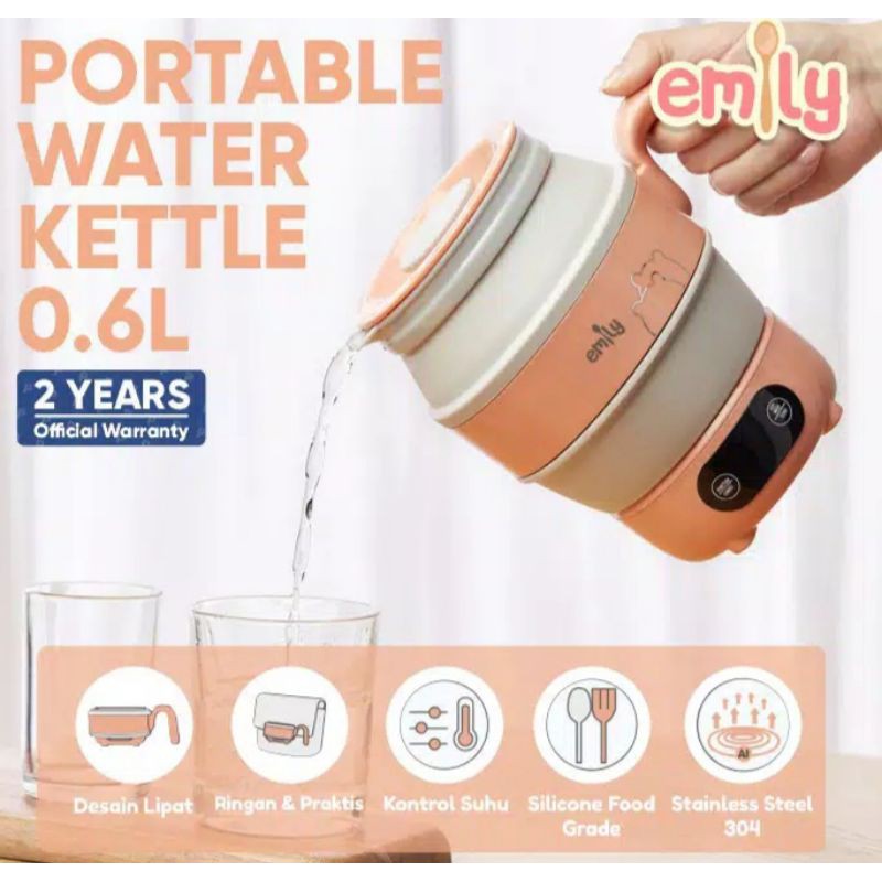 Emily Portable Water Kettle 0.6L / Teko Pemanas Air