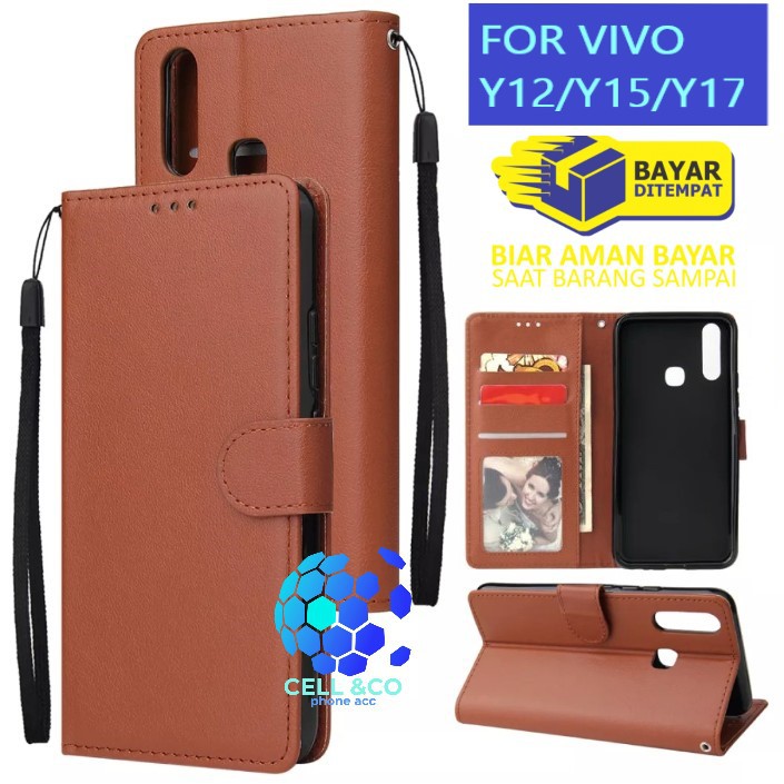 Flip cover VIVO Y12 Y15 Y17 Flip case buka tutup kesing hp casing flip case leather wallet