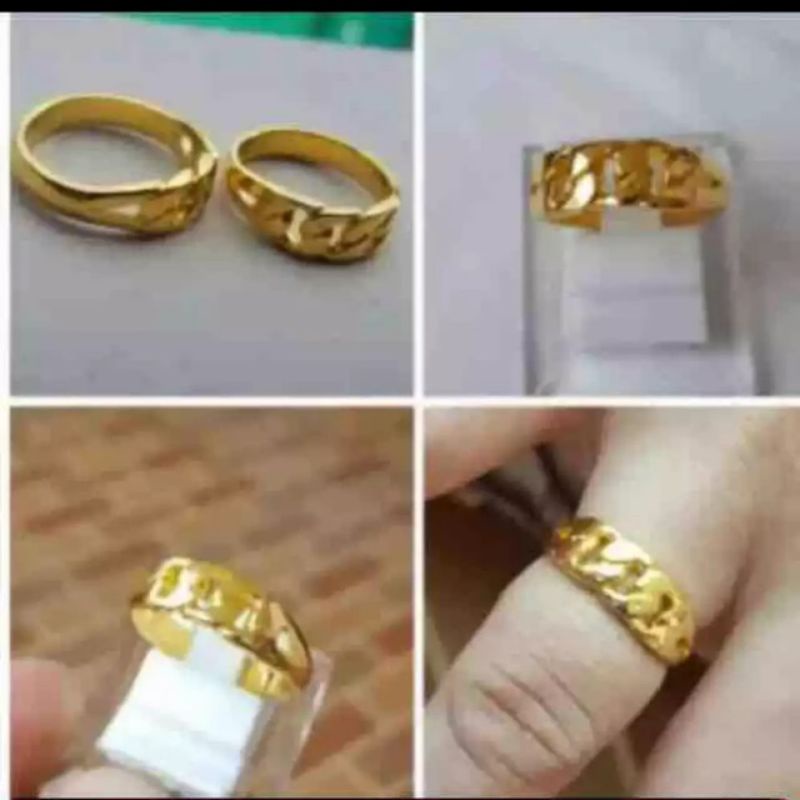 4s Grosir Solo || Cincin Titanium Model Rantai Warna Gold Anti Karat dan Luntur || Cincin Emas Wanita Titanium model Rantai