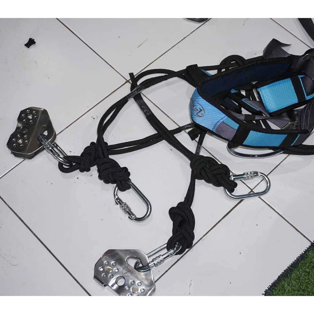 set alat flying fox paket istimewa outdoor outbond wisata