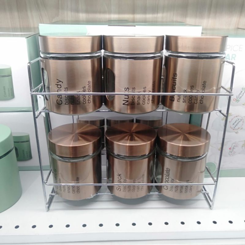 INFORMA Stoples 350 Ml Set 6 Pcs Hegan / Toples Murah / Stoples  Unik