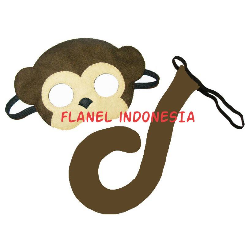 Premium Super Set Topeng hewan monyet Monkey topeng dan ekor pesta ulang tahun menari drama teater a