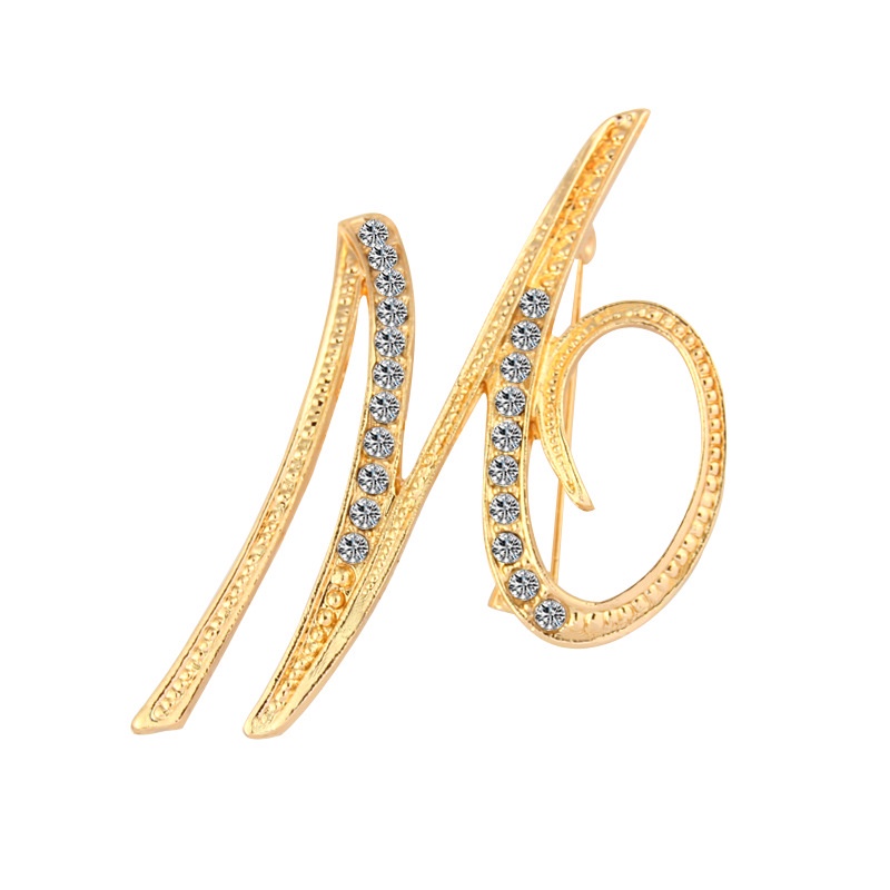 MURMURE.ID | GOLD BROS HURUF ALFABET TUSPIN HIJAB BROS NAMA JILBAB WARNA GOLD PART 2 JW026-GOLD M