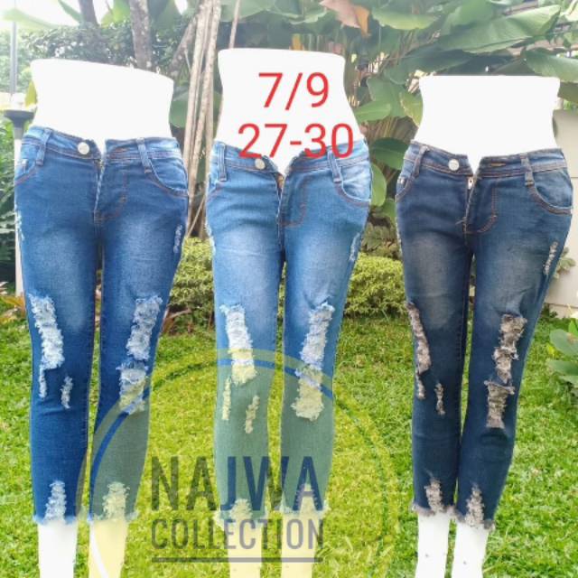 CELANA JEANS  WANITA SOBEK GOD QUALITY