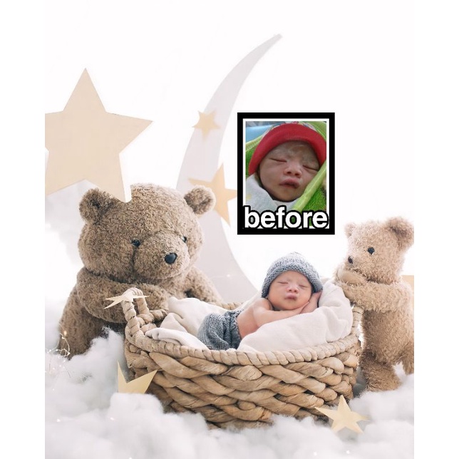 Edit Foto Bayi + Cetak 14Rs / Edit Foto Bayi Newborn / Edit foto bayi ala studio