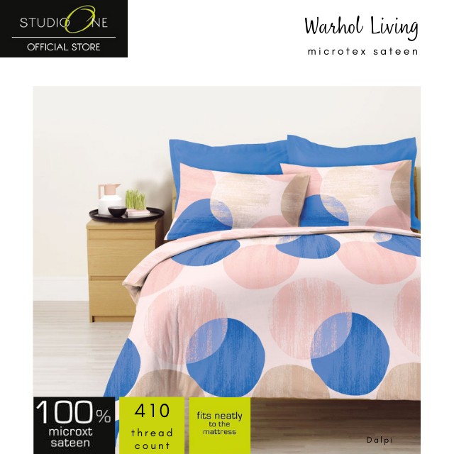 Set Sprei STUDIO ONE Warhol Living MicroXT Design Dalpi (Sprei, Sarung Guling+Bantal)