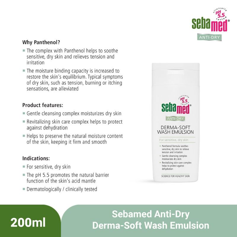 sebamed anti dry derma soft wash emulsion 200ml