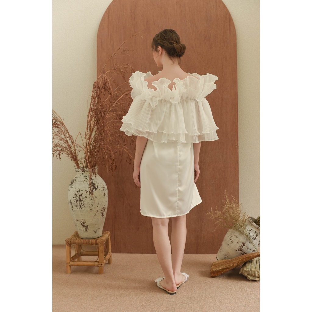 Set Pleated Ruffle &amp; Kemben / Penutup Dada / Kemben / Cape untuk Model MUA