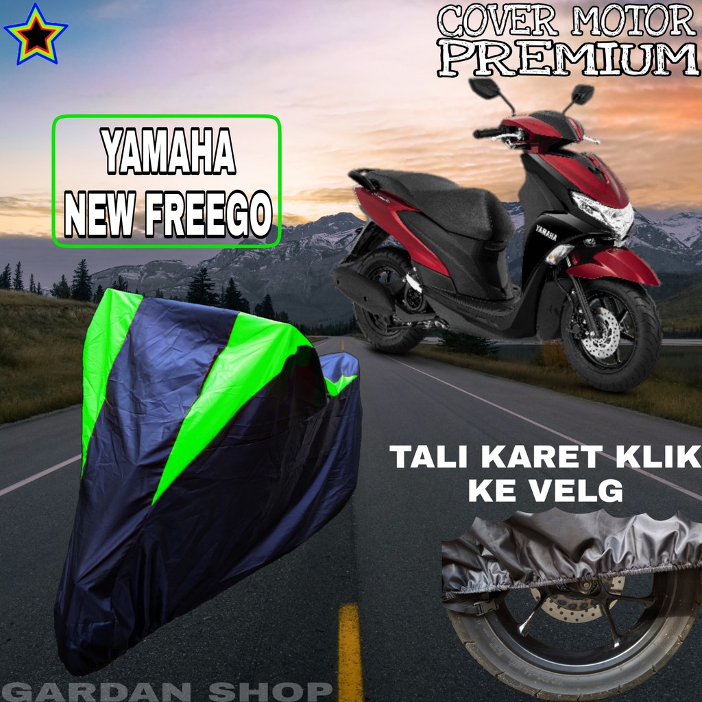 Sarung Motor YAMAHA NEW FREEGO Hitam HIJAU Body Cover Penutup Pelindung Motor Freego PREMIUM