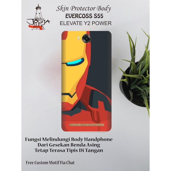Dapat 2Pcs Garskin HP Evercoss S55 Elevate Y2 Power motif iron - Free Custom Motif