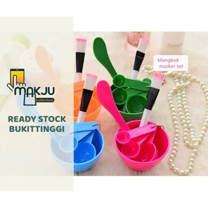 set mangkok masker plastik 6in1 murah
