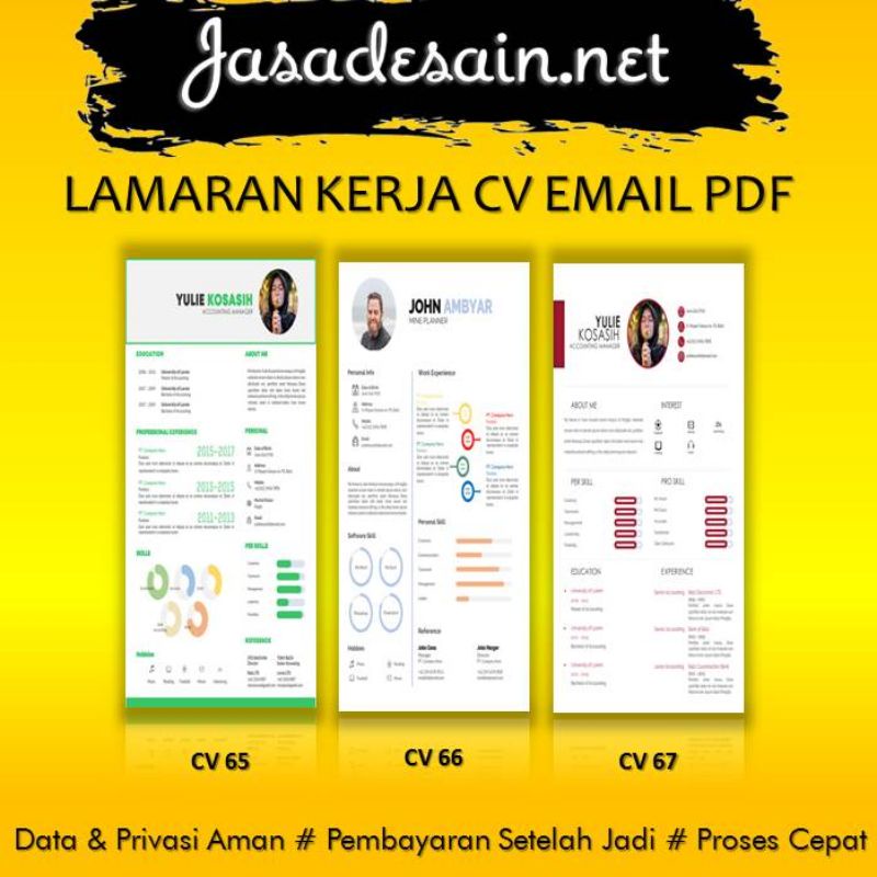 RESUME LAMARAN KERJA CV EMAIL PDF TIPE 17
