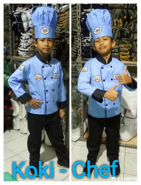 Baju profesi koki anak / kostum koki anak size 1- 4