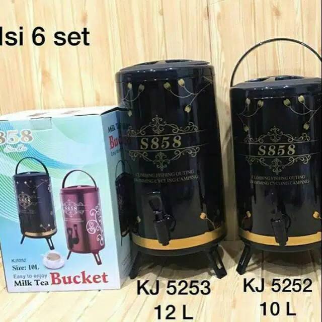 (2kg) milk tea bucket 10&12 liter motif bunga