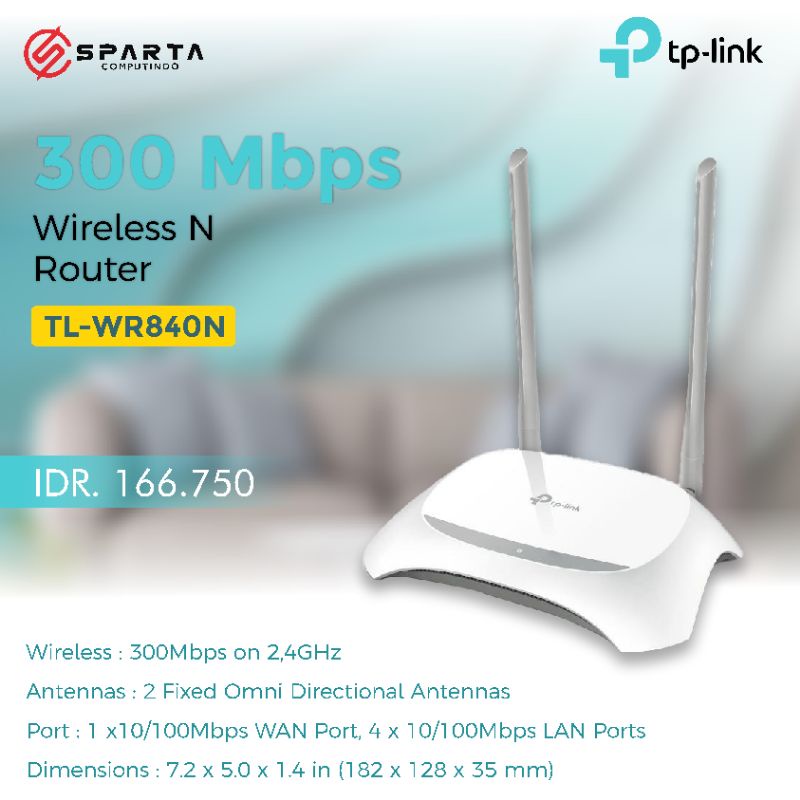 TP Link TL WR840N 300Mbps Wireless Router New Bergaransi