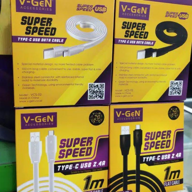 Kabel Data Usb V-gen Super Fast Charging Type C Ori V-gen