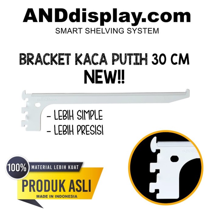 PROMO BISA COD RAK DAUN BRACKET KACA 30CM PTH NEW SIKU PENYANGGA RAK BRAKET ANDDISPLAY STAINLESS PLA