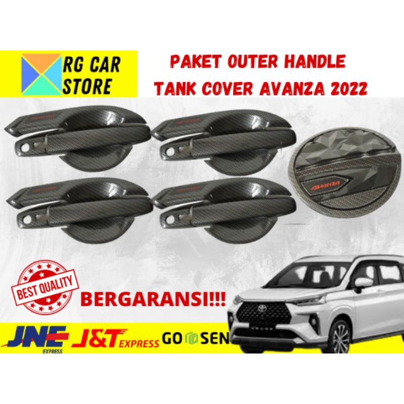 PAKET MODIF ALL NEW AVANZA 2022 TYPE G-OUTER HANDLE TANK COVER CARBON