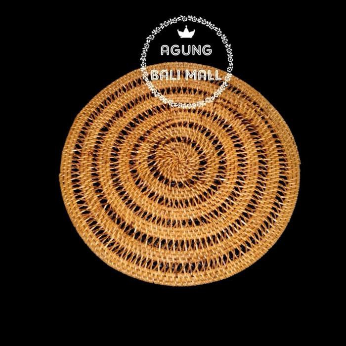 Placemat Rotan 35Cm | Tatakan Piring Rotan | Alas Piring Anyaman Rotan