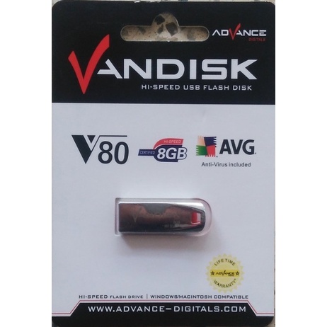 Vandisk 8gb V80 Alumunium - Flashdisk Vandisk Besi metal 8gb