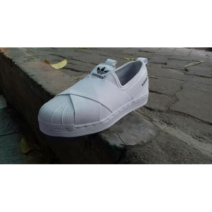 ADIDAS SUPERSTAR SLIP ON KIDS ANAK ANAK SEPATU SEKOLAH WHITE