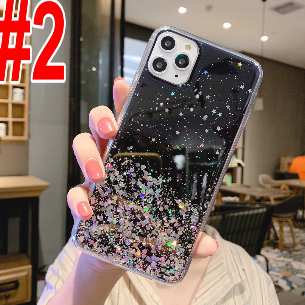 PT| Casing Hp OPPO Reno 6 5F 4F 3 A16 A54 A15 A15S A74 A11K A53 A52 A92 A12 A31 A91 A5 A9 A33 2020 A1K A3s A5s A7 A37 A37F Neo 9 A39 A57 A71 A83 F3 Plus F1s F3 F5 Youth F7 F9 F11 Pro Soft Black White Glitter Bling Epoxy Starry Sky Case-2