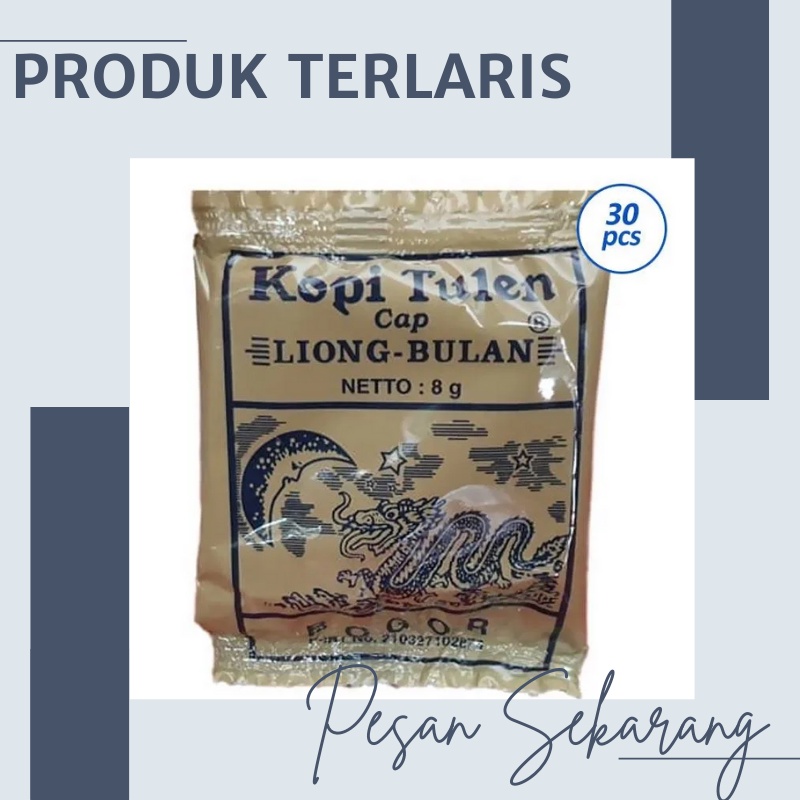 Promo 30 Bungkus Produk Terlaris 8 Gram Kopi liong bulan Tanpa Gula