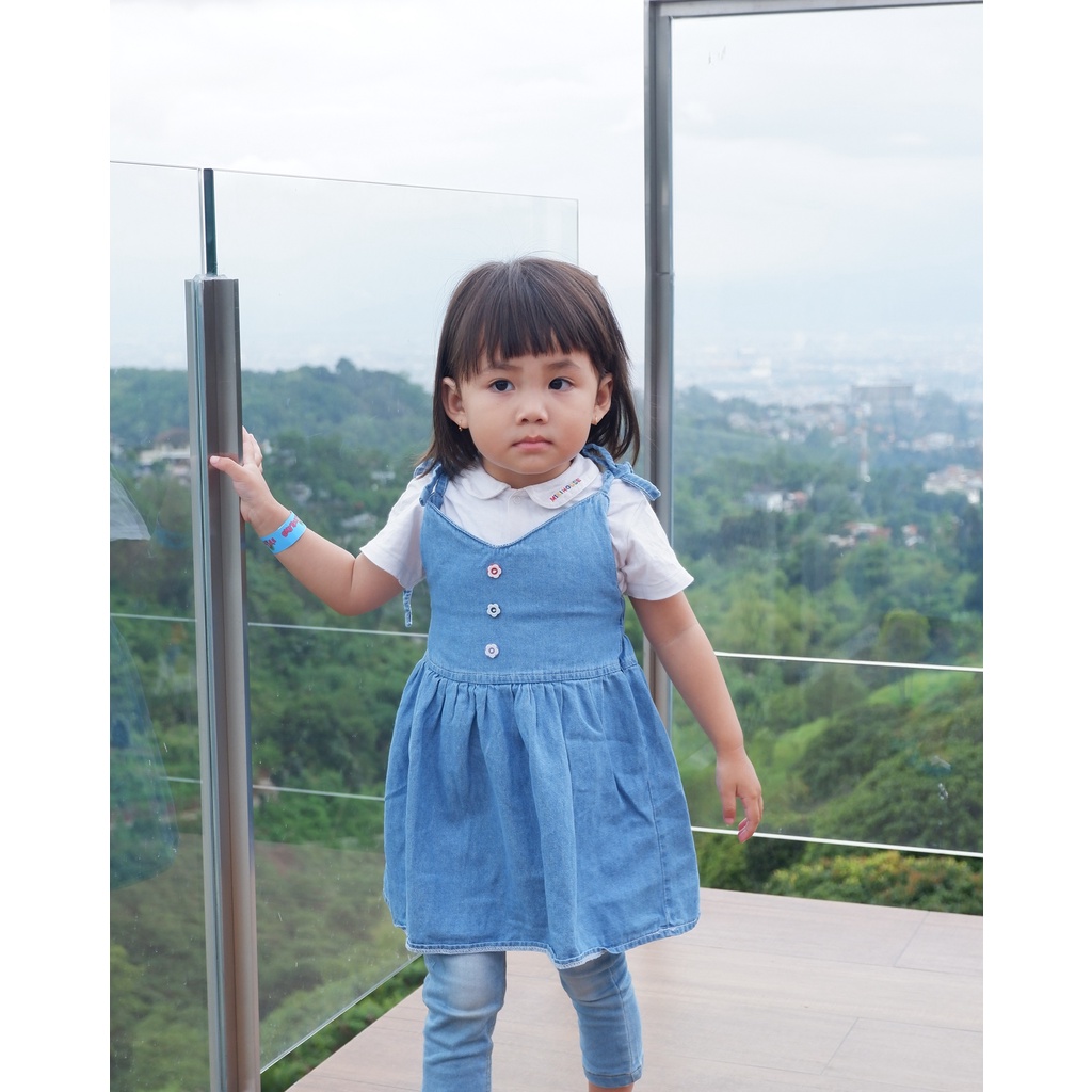 CARVA TERBARU ATASAN ANAK DRESS ANAK JEANS TALI MALIKA ATASAN SOFT JEANS 1-5 THN REALPICT