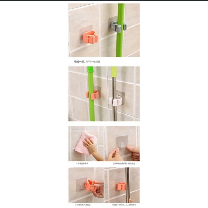 Broom Mop Clip Holder Alat Penjepit Gantungan Sapu / Pel Holder Sapu - UA