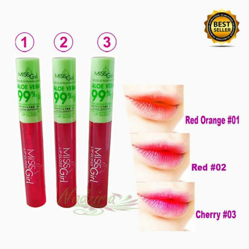 SASIMI ALOE VERA 99% LIPTINT LIP WATER TINT ALOEVERA LIPSTICK CAIR MISS GIRL